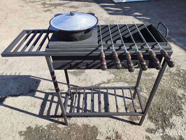 Мангал с печью под казан