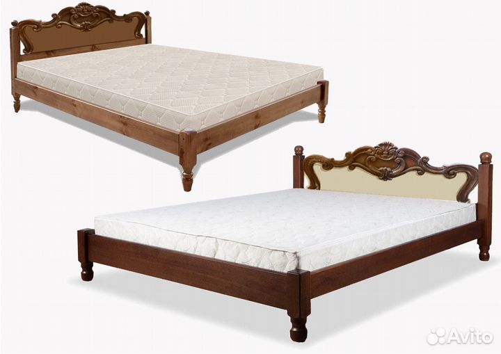 Изголовье кровати резное из массива дерева