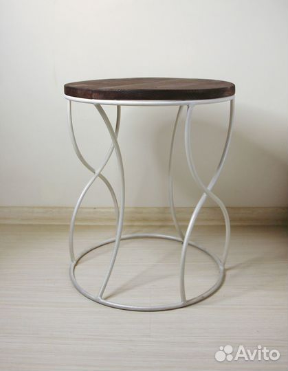 Подставка для цветов / тумба из металла и дерева