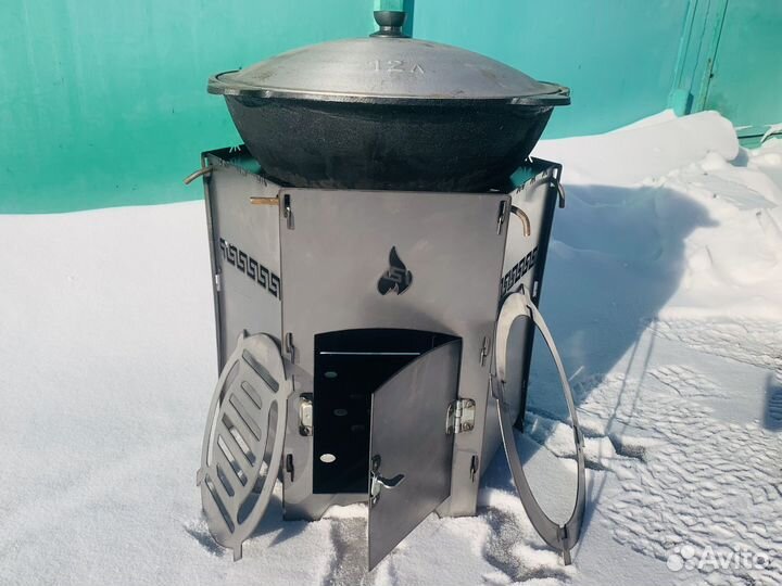 Печь под казан 2 мм с дверцей