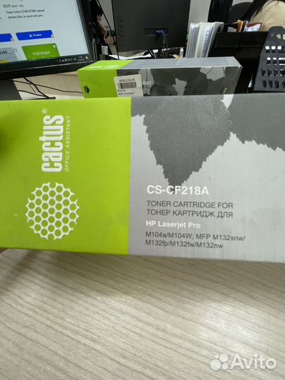 Картридж тонер Cactus CS-CF218A новый