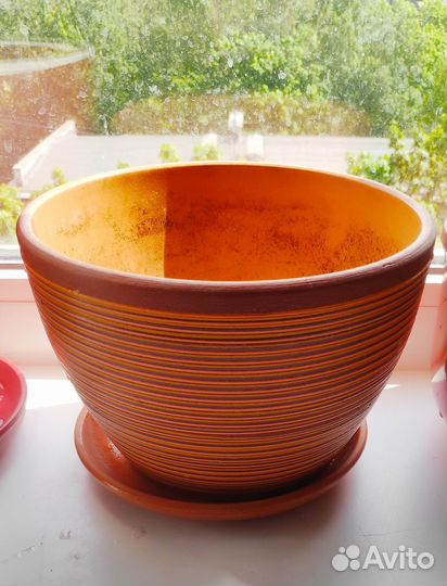 Горшки керамика и пластик