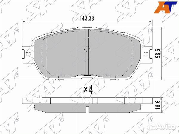 Колодки тормозные Передние toyota camry USA