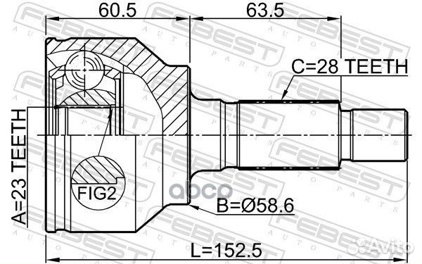 ШРУС наружный 23X58.6X28 mazda 3 BL 08- 0510BLA