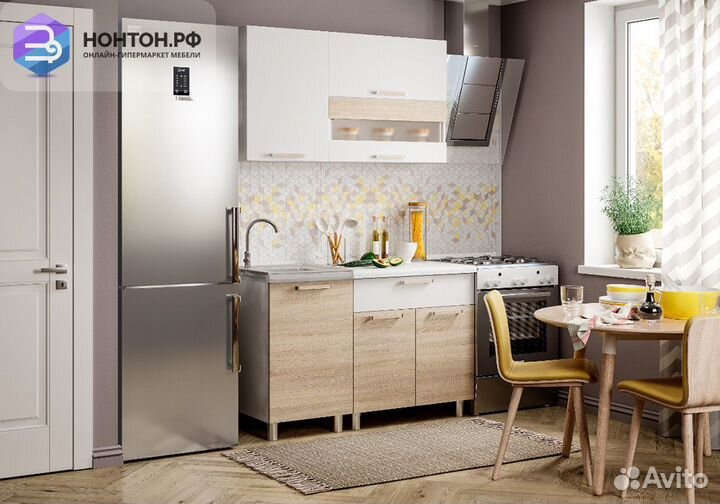 Кухня Айсбери 1.2 м белый / сонома