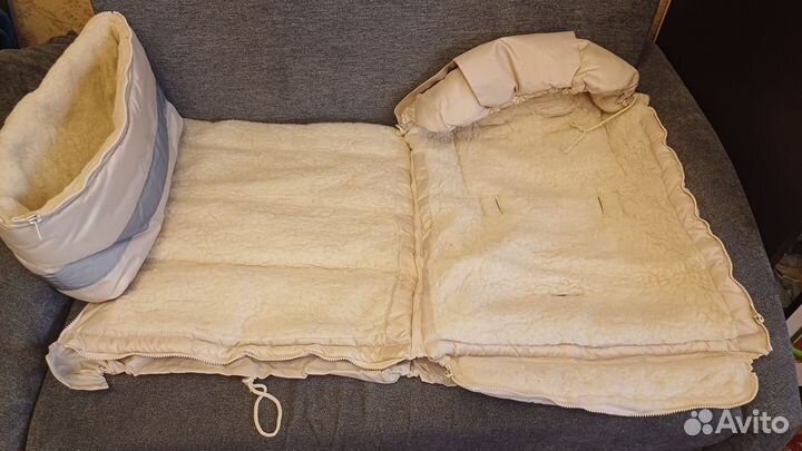 Зимний конверт в коляску на овчине