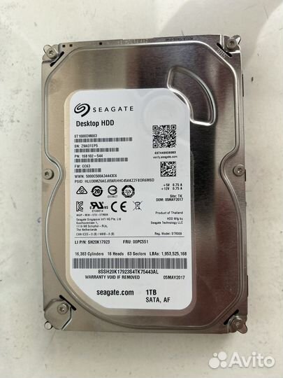 Жёсткий диск 1000GB/гб (1тб/tb)