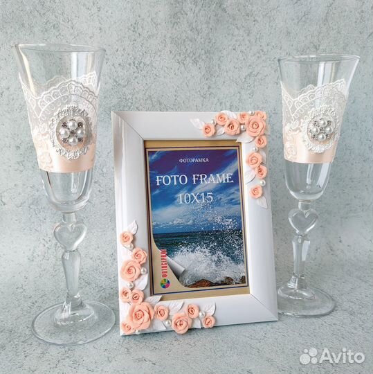 Свадебный набор в персиковом цвете под заказ