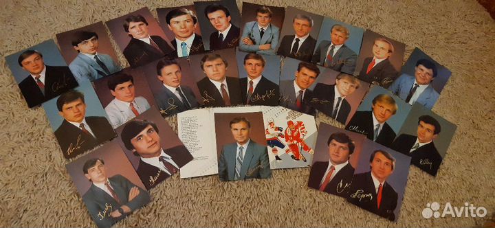 Три набора открыток хоккеистов из СССР