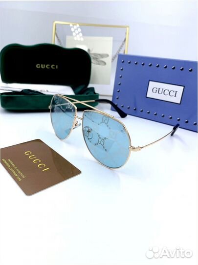 Солнцезащитные очки женские Gucci авиаторы (966)
