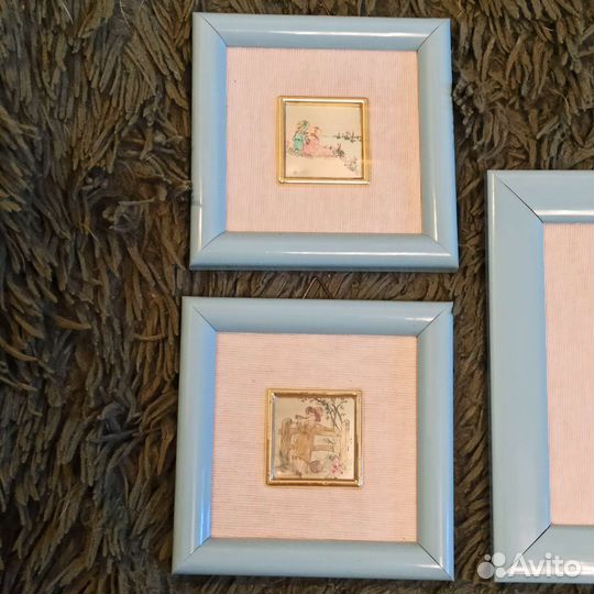 Набор картин в детскую на серебре, Италия