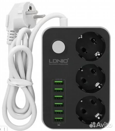 Сетевой фильтр с защитой, USB зарядкой