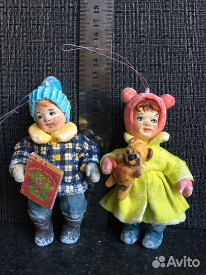 Елочные игрушки из ваты. Handmade