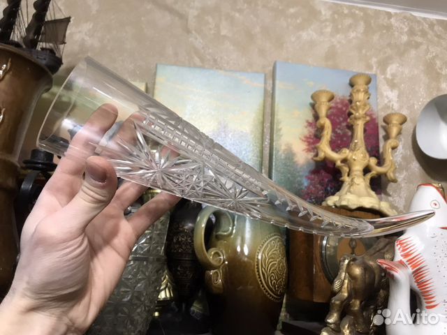 Рог интерьерный хрусталь