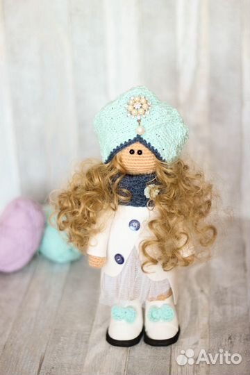 Вязаные игрушки. Вязаные куклы крючком. 35 и 20 см