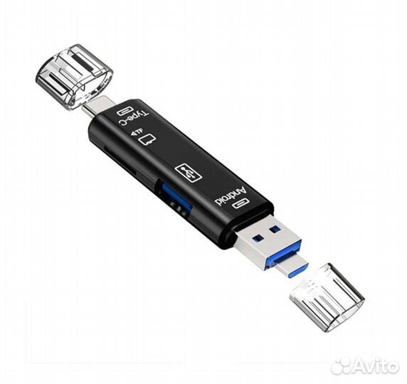 OTG картридер 5 в 1 micro usb type c