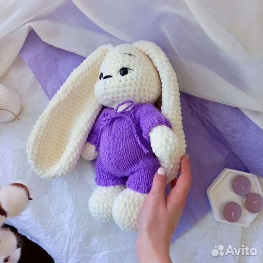 Вязаные игрушки ручной работы, вязаный зайка,мишка