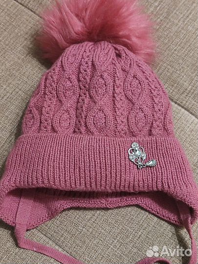 Зимние шапки на девочку 5-8 лет