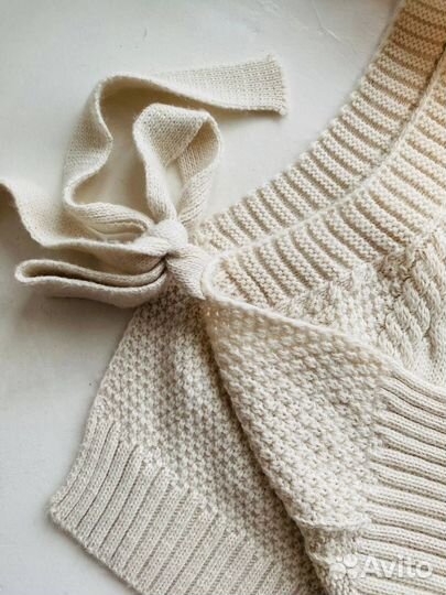 Манишка вязаная женская на завязках