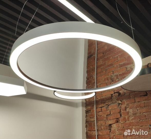 Люстра LED кольцевая потолочная с зеркалом