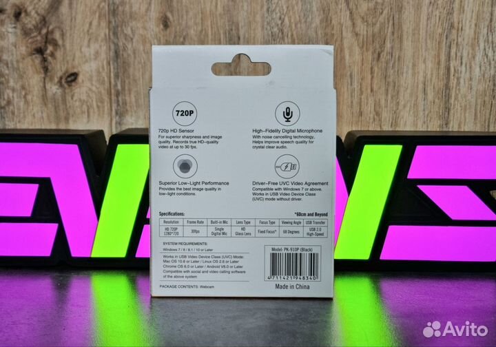 Web камера A4Tech PK-910P Black HD 1Мпикс 30fps