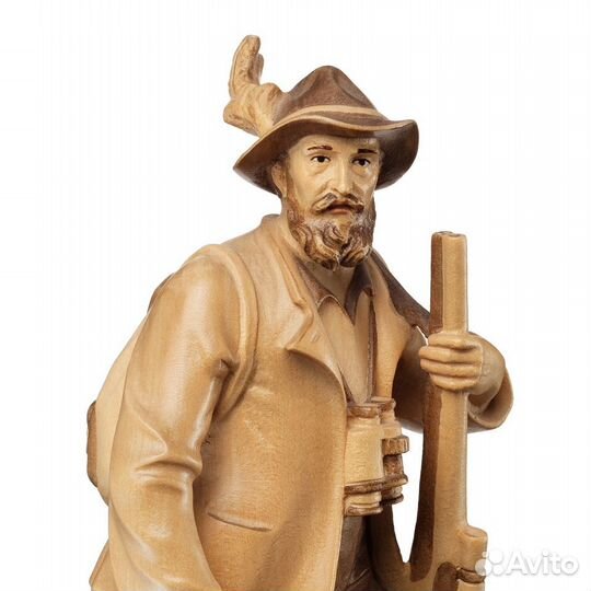 Резная статуэтка из дерева Охотник с собакой