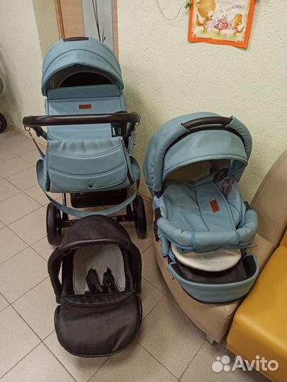 Коляска лимитка Baby Merc Zipy Q 3 в 1. Экокожа