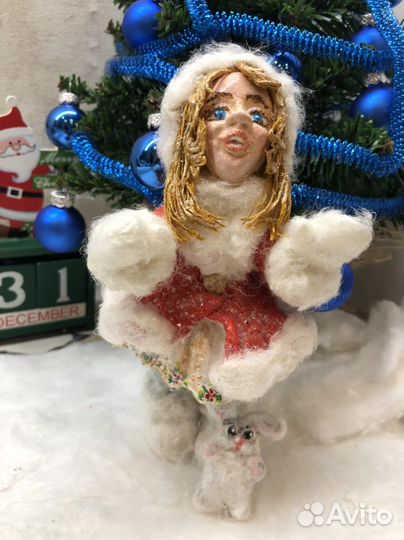 Ватная елочная игрушка