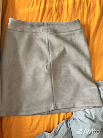 Юбка велюровая джинсовая zarina 48