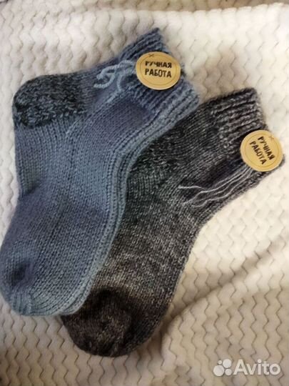 Носки мужские шерстяные, ручная работа