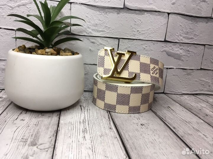 Ремень белый louis vuitton