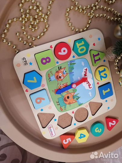 Часы игрушка/ дерево