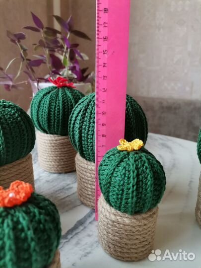 Кактус декоративный вязанный