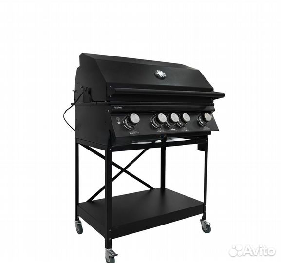 Газовый гриль B-fire Bizon Premium Black 4 на подставке