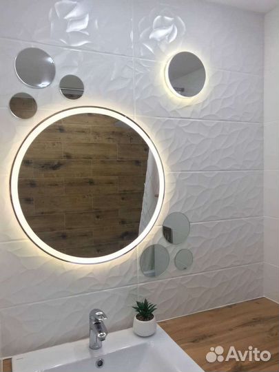 Зеркало с подсветкой и без, подогревом для ванной