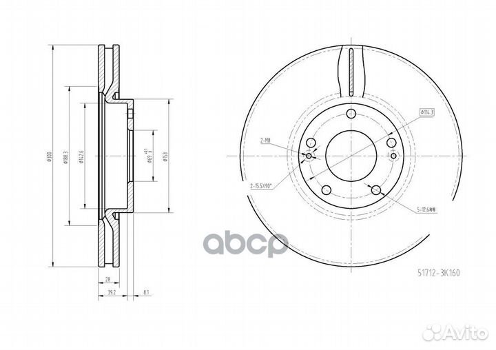 Диск тормозной hyundai/KIA IX35/tucson/sportage
