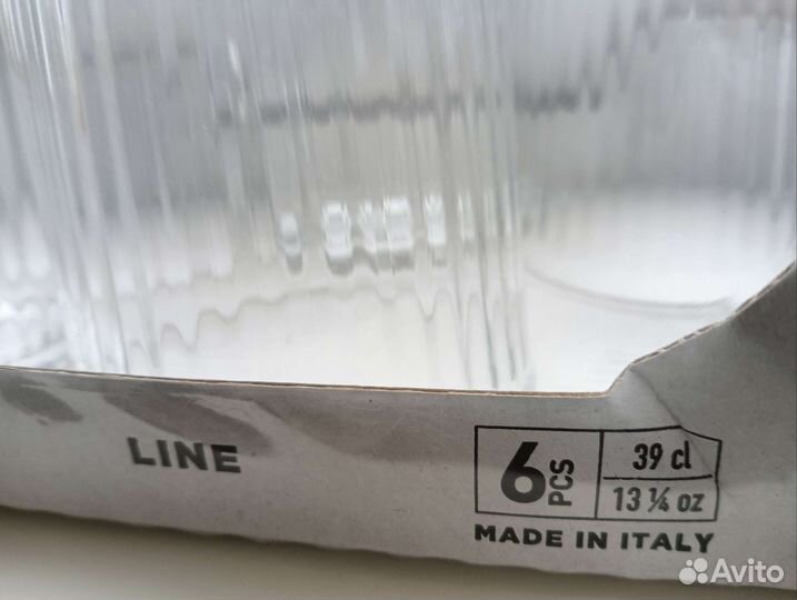 Набор новых стаканов line. Италия Рифленые