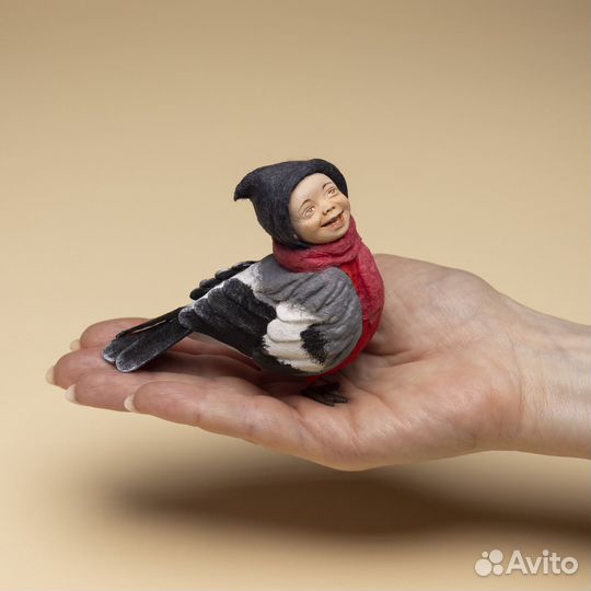Ватные елочные и интерьерные игрушки дети - птички