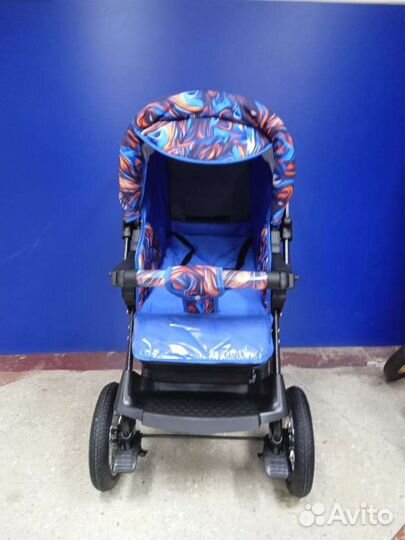 Коляска трансформер синяя