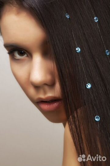 Стразы на леске для наращивания волос,чокеры