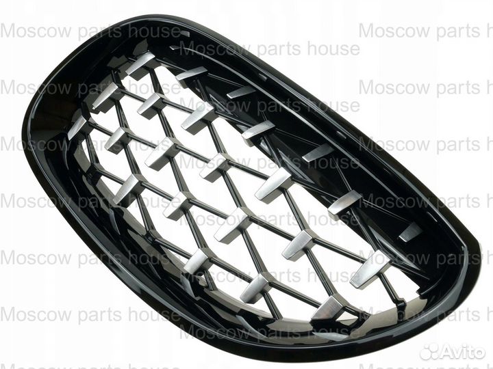 BMW F10 решетки радиатора Diamond хром + чёрные