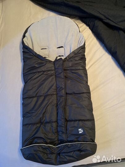 Зимний конверт в коляску черный