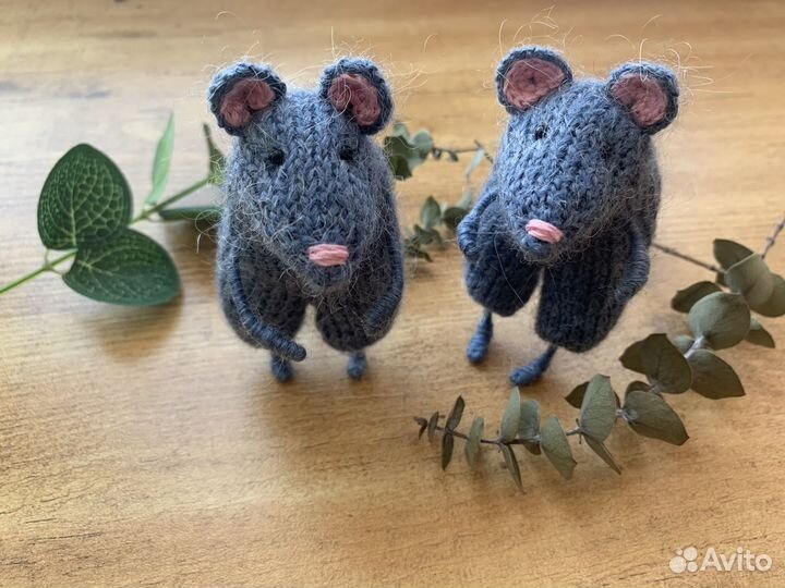 Статуэтка крыса маленькая Мышь серая Белая крыса