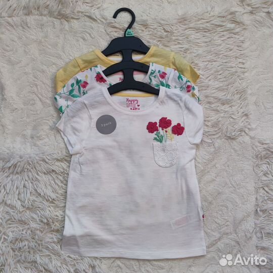 Футболки для девочки Mothercare новые 104