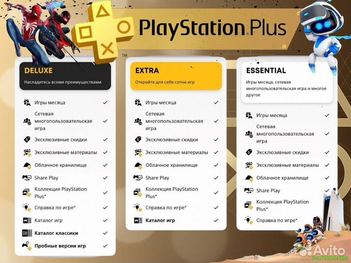 Подписка ps plus delux Украина ps5 ps4 (Арт.62299)