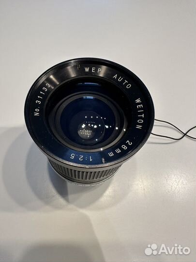 Объектив wep auto weiton 28mm f 2.5 на m42