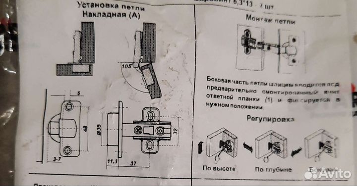Петли для мебели