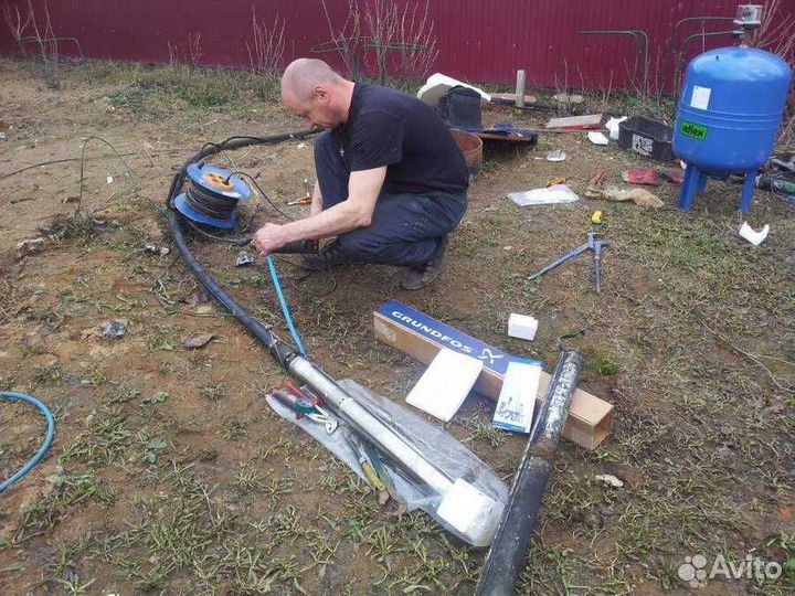 Ремонт и очистка скважин на воду. Замена насоса