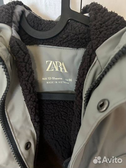 Непромокаемая куртка zara 12-18мес утепленная