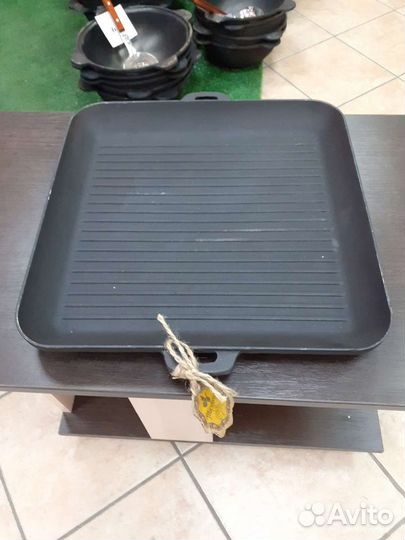 Сковорода-противень гриль чугунная